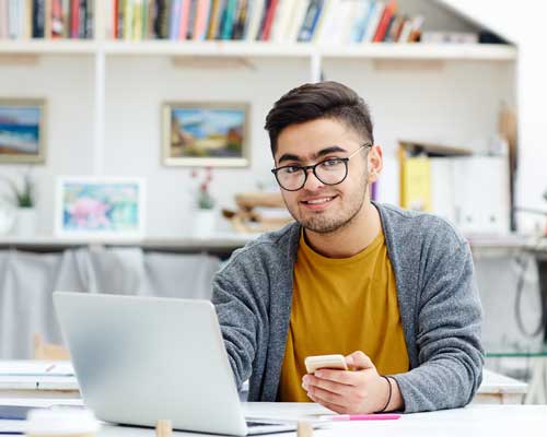 Student studying