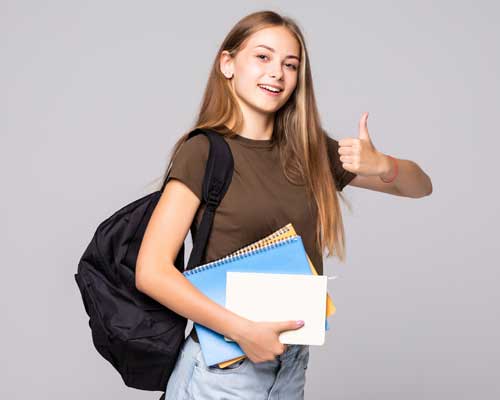 Happy student